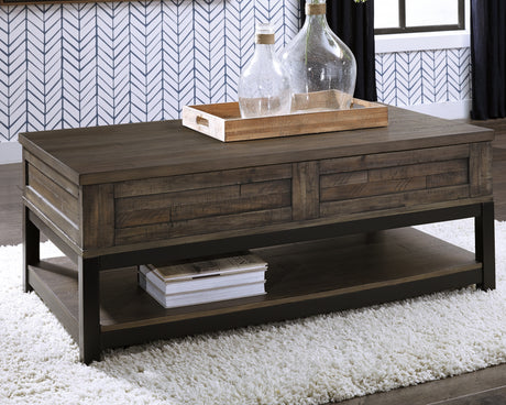 Johurst Grayish Brown Coffee Table with Lift Top from Ashley - Luna Furniture