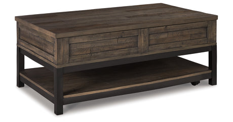 Johurst Grayish Brown Coffee Table with Lift Top from Ashley - Luna Furniture