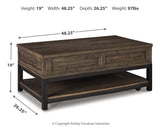 Johurst Grayish Brown Lift-top Coffee Table and 2 End Tables from Ashley - Luna Furniture