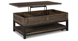 Johurst Grayish Brown Coffee Table with Lift Top from Ashley Furniture - Luna Furniture