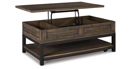 Johurst Grayish Brown Coffee Table with Lift Top from Ashley - Luna Furniture