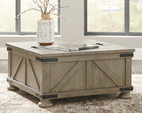 Aldwin Gray Coffee Table With Storage from Ashley - Luna Furniture