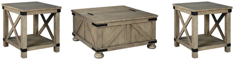 Aldwin Coffee Table with 2 End Tables in Gray from Ashley - Luna Furniture