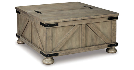 Aldwin Gray Coffee Table With Storage from Ashley - Luna Furniture