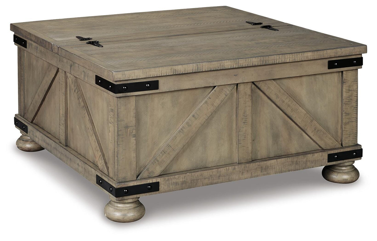 Aldwin Gray Coffee Table With Storage from Ashley - Luna Furniture