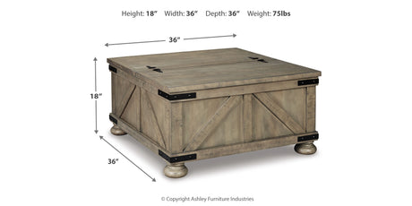 Aldwin Gray Coffee Table With Storage from Ashley - Luna Furniture