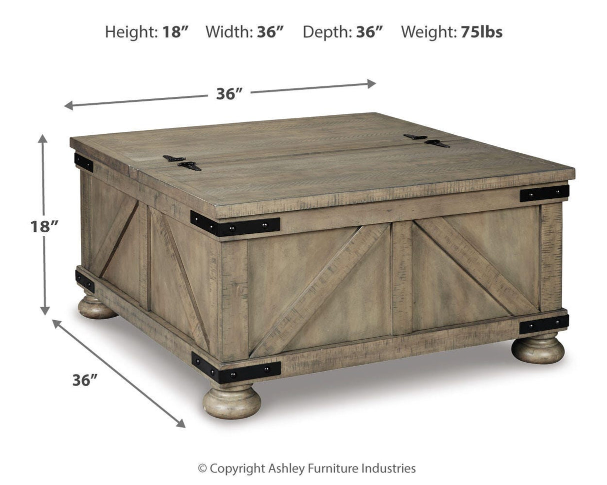 Aldwin Gray Coffee Table With Storage from Ashley - Luna Furniture