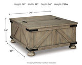 Aldwin Gray Coffee Table With Storage from Ashley - Luna Furniture