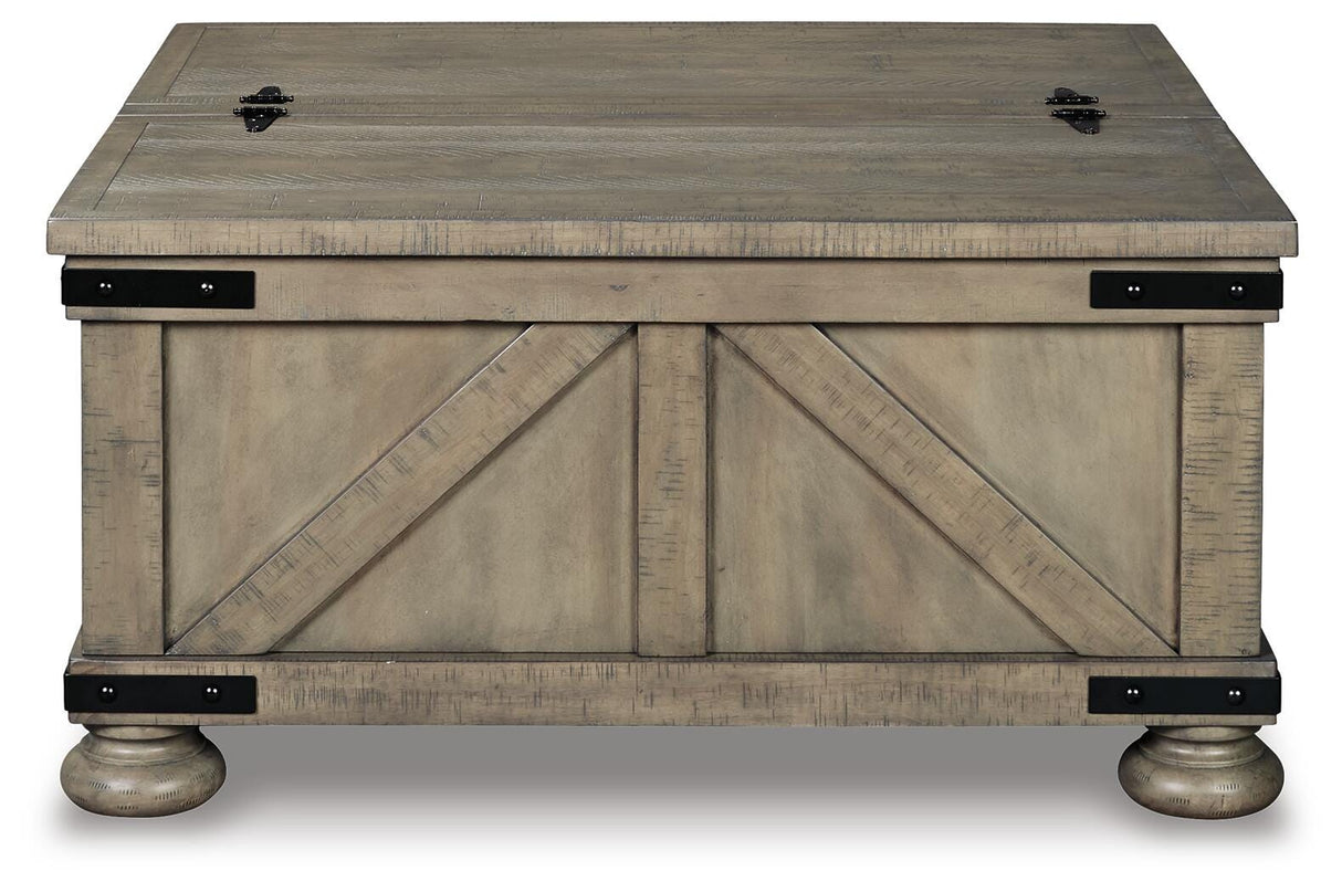 Aldwin Gray Coffee Table With Storage from Ashley - Luna Furniture