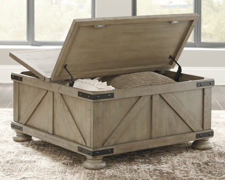 Aldwin Gray Coffee Table With Storage from Ashley - Luna Furniture
