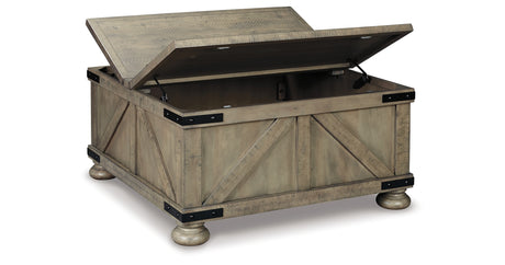 Aldwin Gray Coffee Table With Storage from Ashley - Luna Furniture