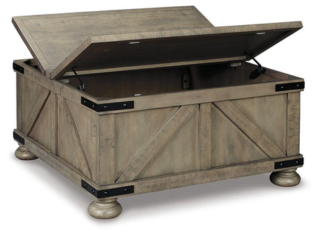 Aldwin Gray Coffee Table With Storage from Ashley - Luna Furniture
