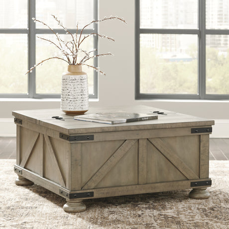 Aldwin Gray Coffee Table With Storage from Ashley - Luna Furniture