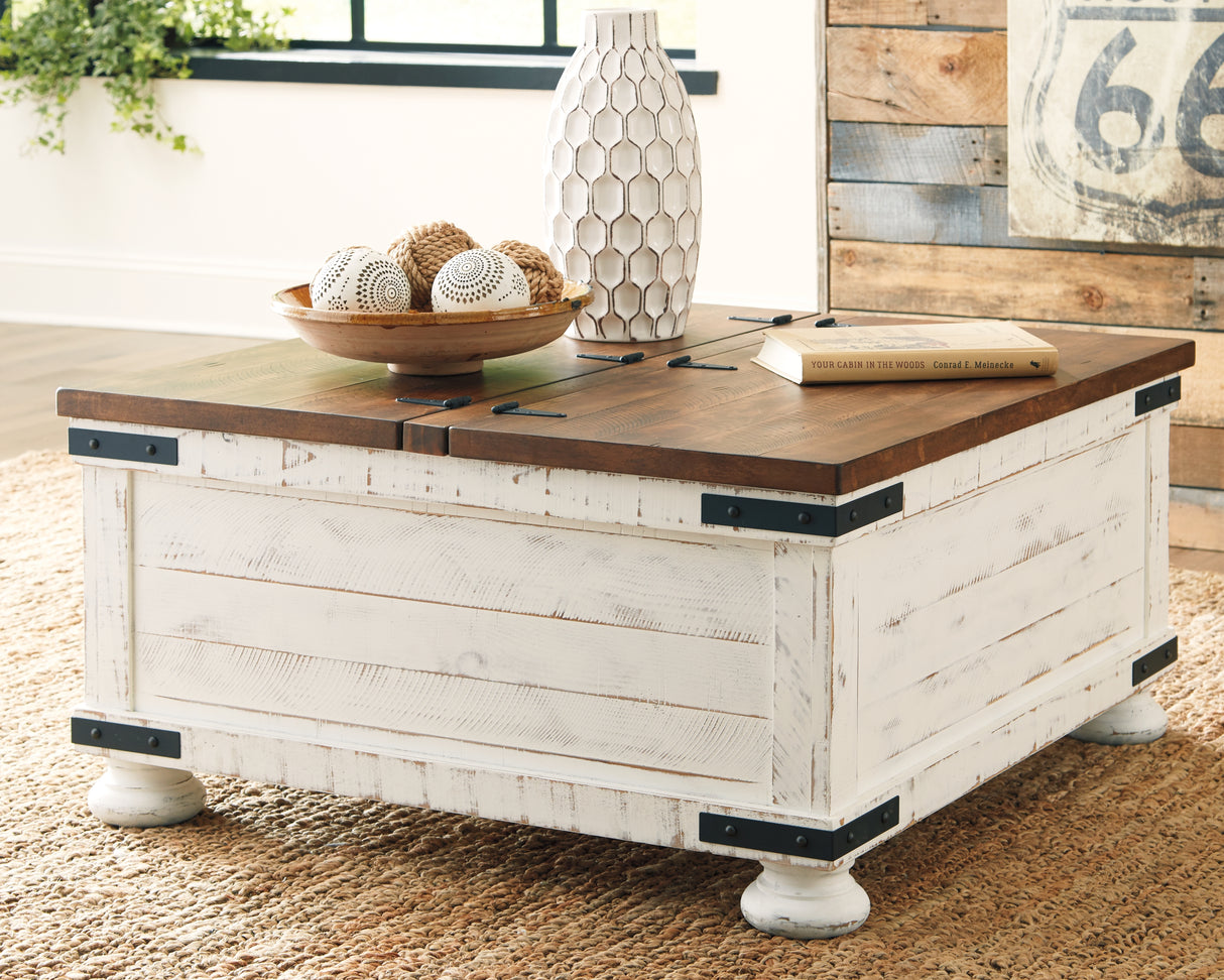 Wystfield White/Brown Coffee Table and Chairside End Table from Ashley Furniture - Luna Furniture