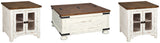 Wystfield White/Brown Coffee Table and 2 End Tables from Ashley - Luna Furniture