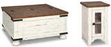 Wystfield White/Brown Coffee Table and Chairside End Table from Ashley Furniture - Luna Furniture