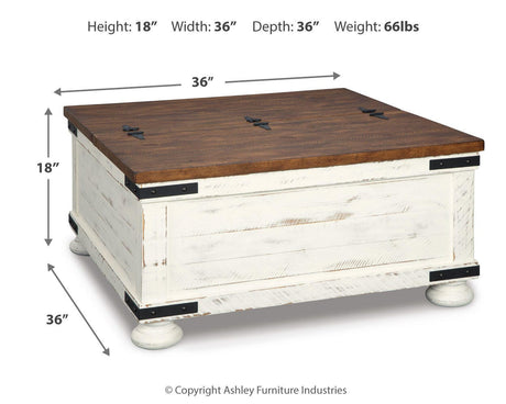 Wystfield White/Brown Coffee Table and 2 End Tables from Ashley - Luna Furniture
