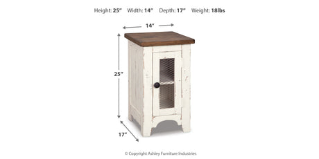 Wystfield White/Brown Chairside End Table from Ashley - Luna Furniture