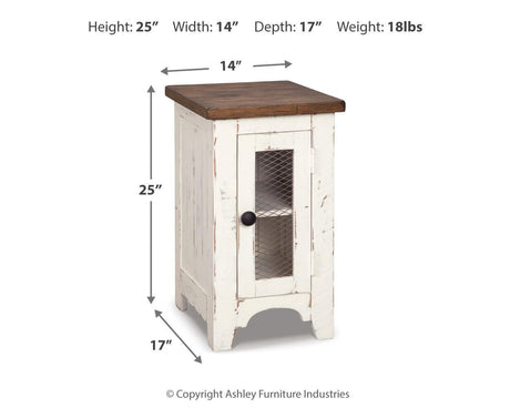 Wystfield White/Brown Chairside End Table from Ashley - Luna Furniture
