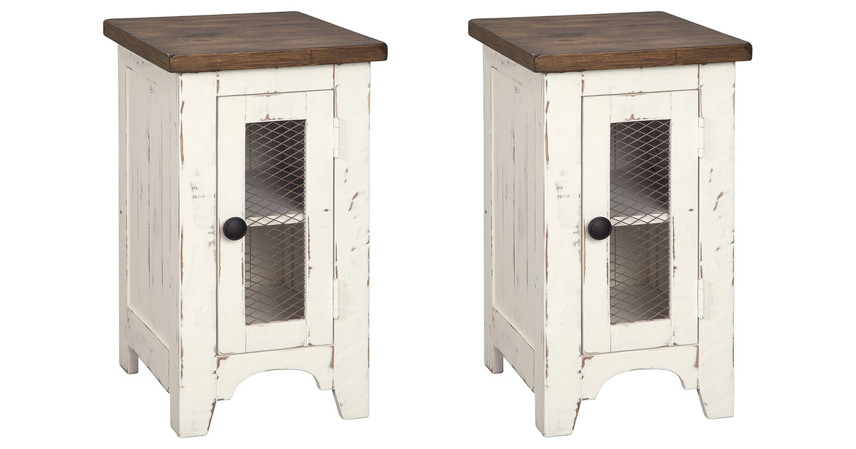 Wystfield 2 End Tables in White/Brown from Ashley Furniture - Luna Furniture