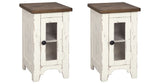 Wystfield 2 End Tables in White/Brown from Ashley Furniture - Luna Furniture