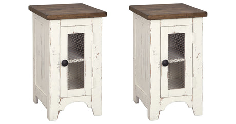 Wystfield 2 End Tables in White/Brown from Ashley - Luna Furniture