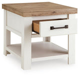 Savonport White/Brown Rectangular End Table from Ashley - Luna Furniture