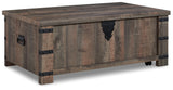 Hollum Rustic Brown Lift-top Coffee Table and 2 End Tables from Ashley - Luna Furniture