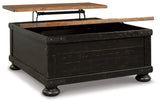 Valebeck Black/Brown Coffee Table with Lift Top from Ashley Furniture - Luna Furniture