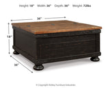 Valebeck Coffee Table with 2 End Tables in Black/Brown from Ashley - Luna Furniture