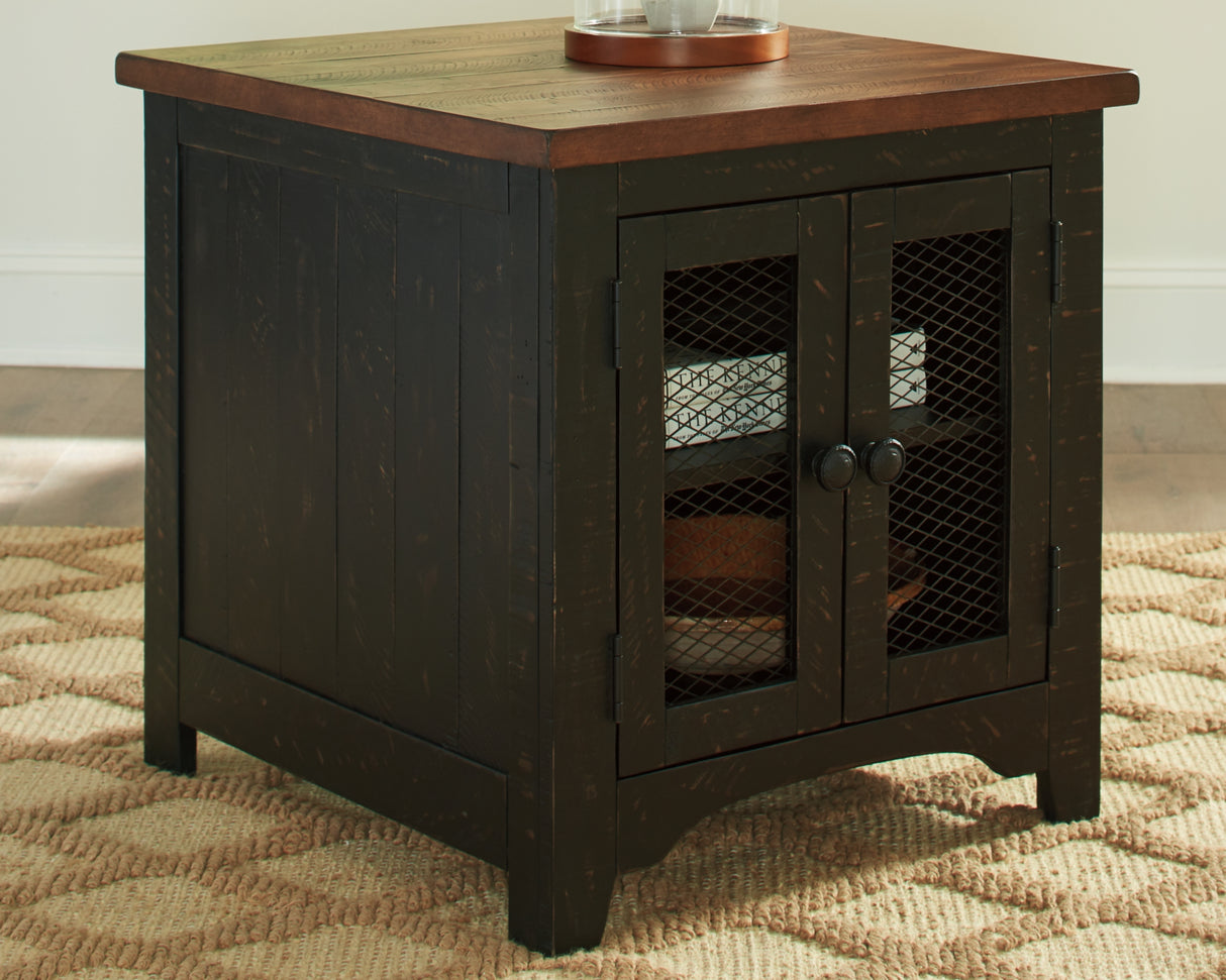 Valebeck Black/Brown End Table from Ashley - Luna Furniture