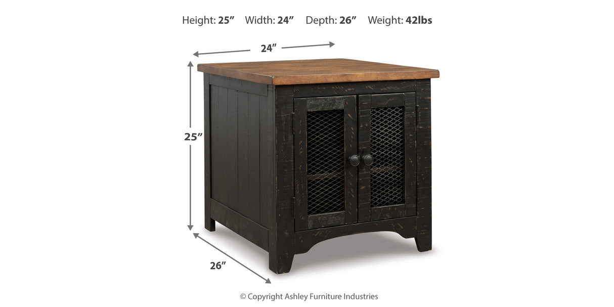 Valebeck Black/Brown End Table from Ashley - Luna Furniture