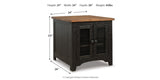 Valebeck Black/Brown End Table from Ashley - Luna Furniture