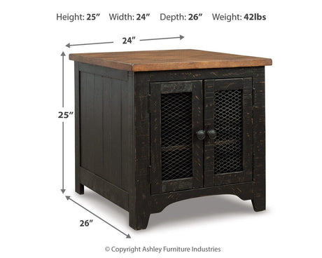 Valebeck Black/Brown End Table from Ashley Furniture - Luna Furniture