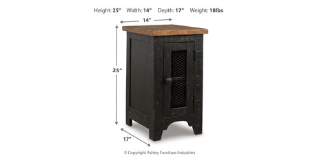 Valebeck Black/Brown Chairside End Table from Ashley - Luna Furniture
