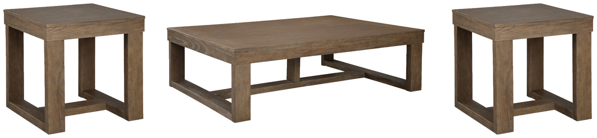 Cariton Coffee Table with 2 End Tables in Gray from Ashley Furniture - Luna Furniture