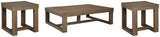 Cariton Coffee Table with 2 End Tables in Gray from Ashley Furniture - Luna Furniture