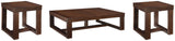 Watson Coffee Table with 2 End Tables in Dark Brown from Ashley - Luna Furniture