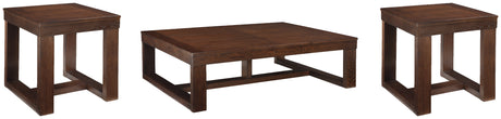 Watson Coffee Table with 2 End Tables in Dark Brown from Ashley - Luna Furniture