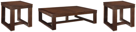 Watson Coffee Table with 2 End Tables in Dark Brown from Ashley - Luna Furniture
