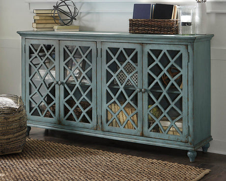 Mirimyn Antique Teal Accent Cabinet from Ashley Furniture - Luna Furniture