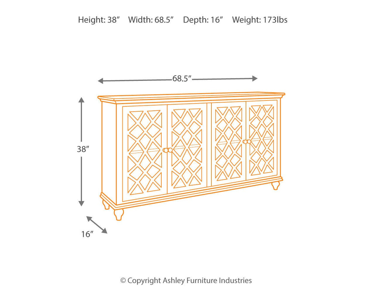 Mirimyn Antique Teal Accent Cabinet from Ashley Furniture - Luna Furniture
