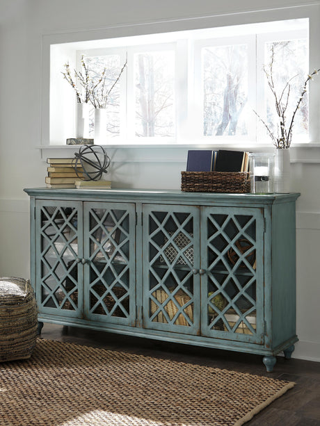 Mirimyn Antique Teal Accent Cabinet from Ashley Furniture - Luna Furniture