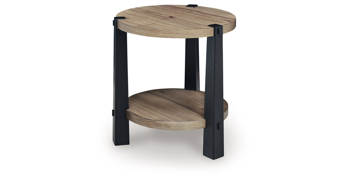 Ridgester Light Brown/Black End Table from Ashley - Luna Furniture