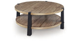 Ridgester Light Brown/Black Coffee Table from Ashley - Luna Furniture