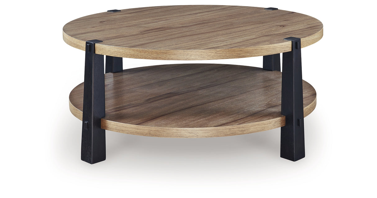 Ridgester Light Brown/Black Coffee Table from Ashley - Luna Furniture