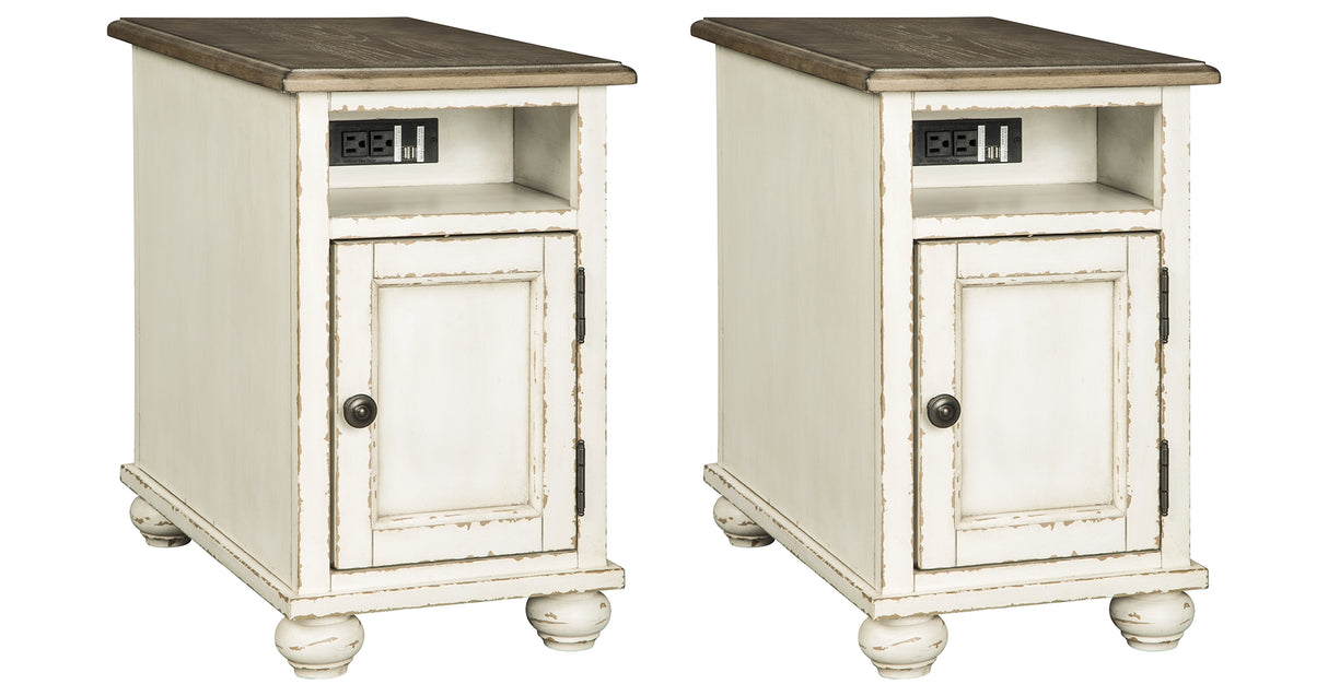Realyn 2 End Tables in White/Brown from Ashley Furniture - Luna Furniture