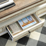 Realyn White/Brown Coffee Table with Lift Top from Ashley - Luna Furniture