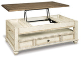 Realyn White/Brown Coffee Table with Lift Top from Ashley - Luna Furniture