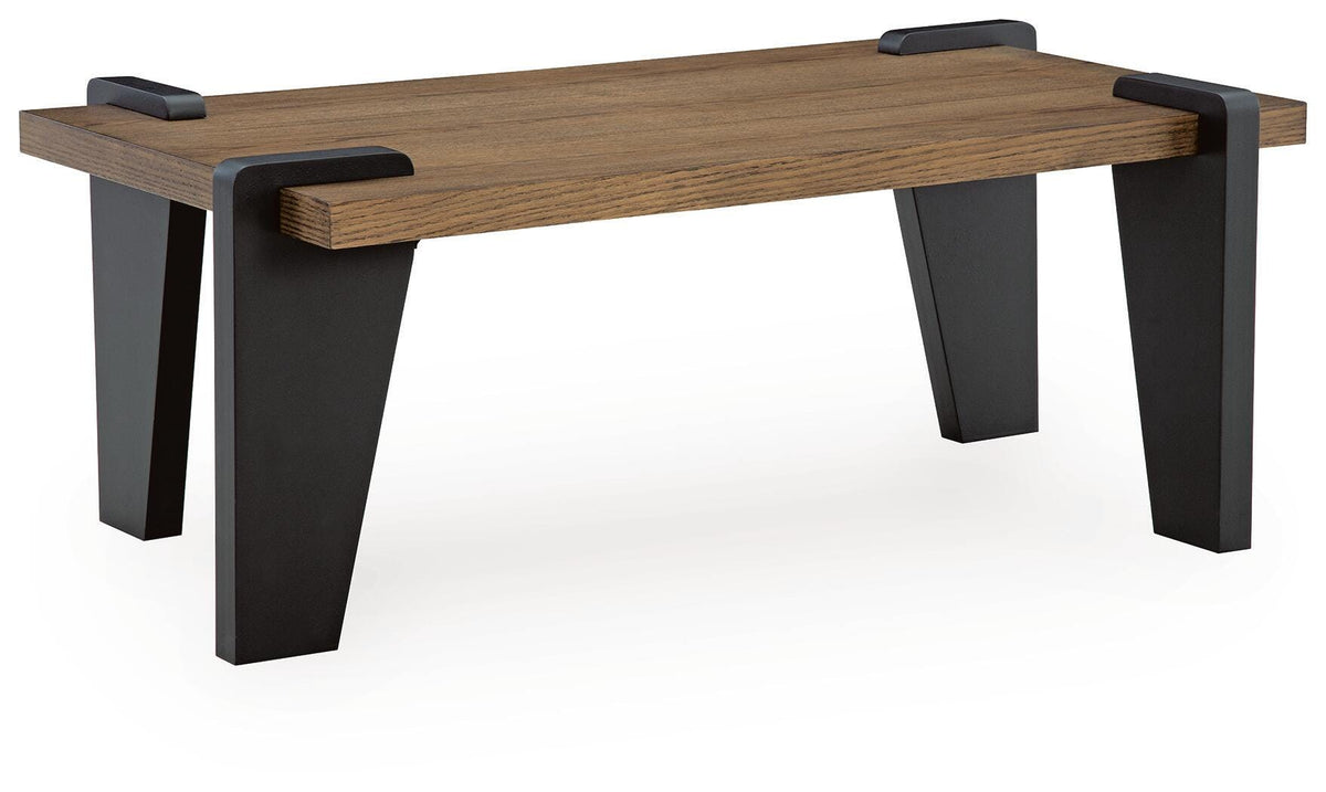 Weathermore Brown/Black Rectangular Cocktail Table from Ashley - Luna Furniture